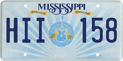 MS license plate HII158