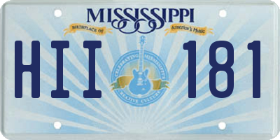 MS license plate HII181