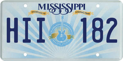 MS license plate HII182