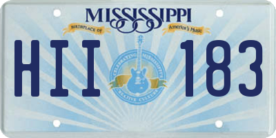 MS license plate HII183