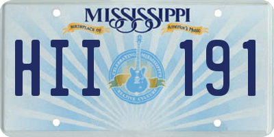 MS license plate HII191