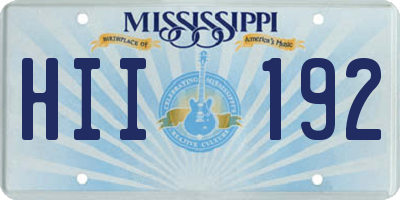 MS license plate HII192