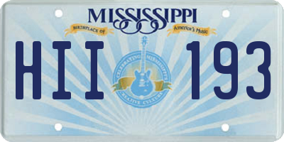 MS license plate HII193