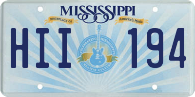 MS license plate HII194