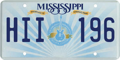 MS license plate HII196