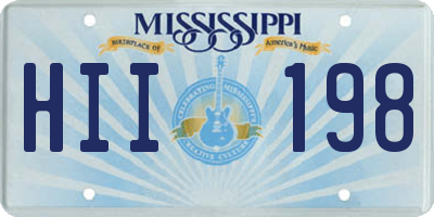 MS license plate HII198