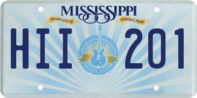 MS license plate HII201