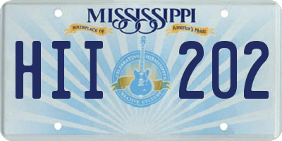 MS license plate HII202