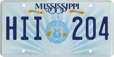MS license plate HII204