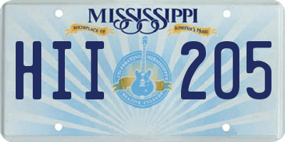 MS license plate HII205