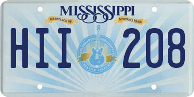 MS license plate HII208