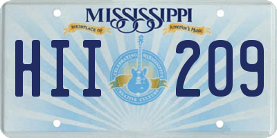 MS license plate HII209