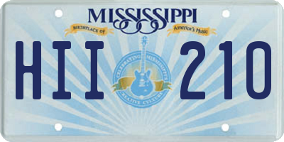 MS license plate HII210