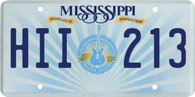 MS license plate HII213