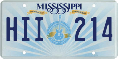 MS license plate HII214