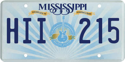 MS license plate HII215