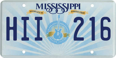 MS license plate HII216