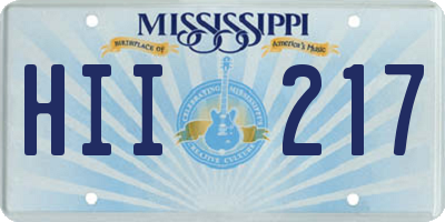 MS license plate HII217
