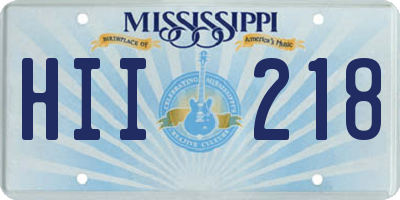 MS license plate HII218