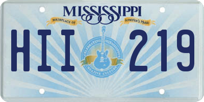 MS license plate HII219
