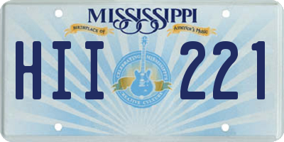 MS license plate HII221