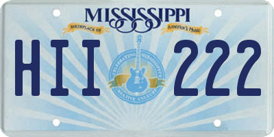 MS license plate HII222