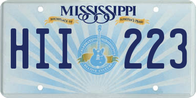 MS license plate HII223