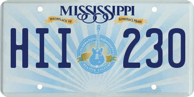 MS license plate HII230