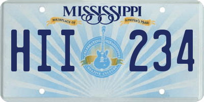MS license plate HII234