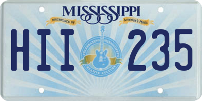 MS license plate HII235