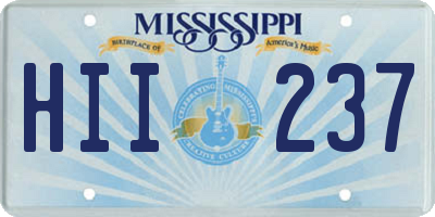 MS license plate HII237