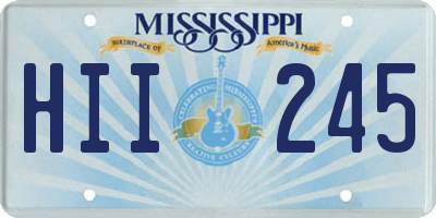 MS license plate HII245