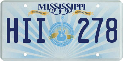 MS license plate HII278