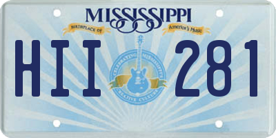 MS license plate HII281