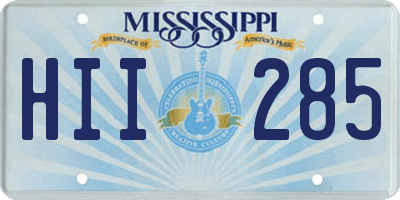MS license plate HII285