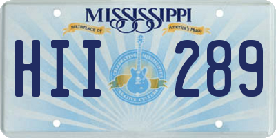 MS license plate HII289