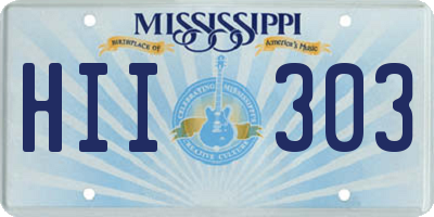 MS license plate HII303
