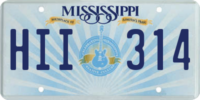 MS license plate HII314