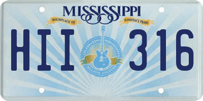 MS license plate HII316