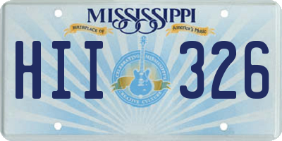 MS license plate HII326