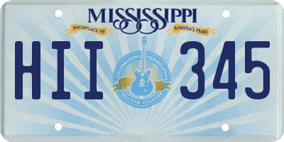 MS license plate HII345