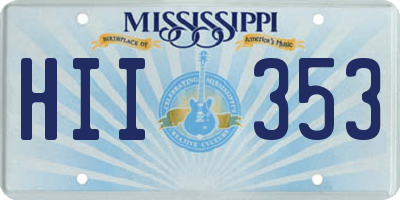 MS license plate HII353