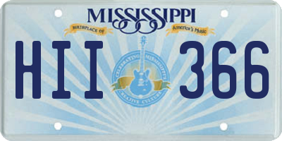 MS license plate HII366