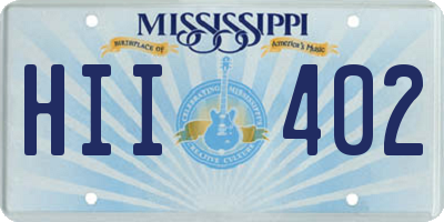 MS license plate HII402
