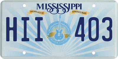 MS license plate HII403