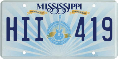 MS license plate HII419