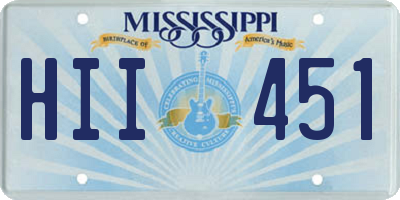 MS license plate HII451