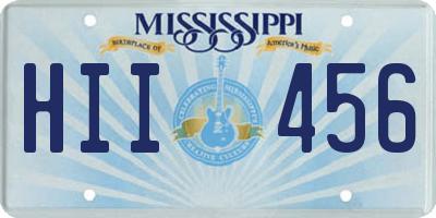 MS license plate HII456