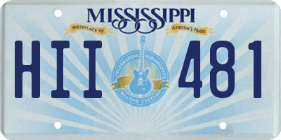MS license plate HII481