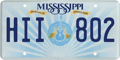 MS license plate HII802